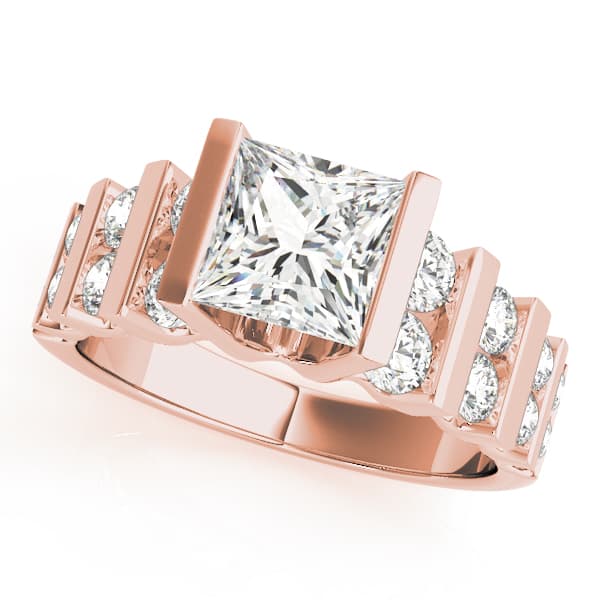 Multi-Row Engagement Ring, style 80415, Front view in rose gold