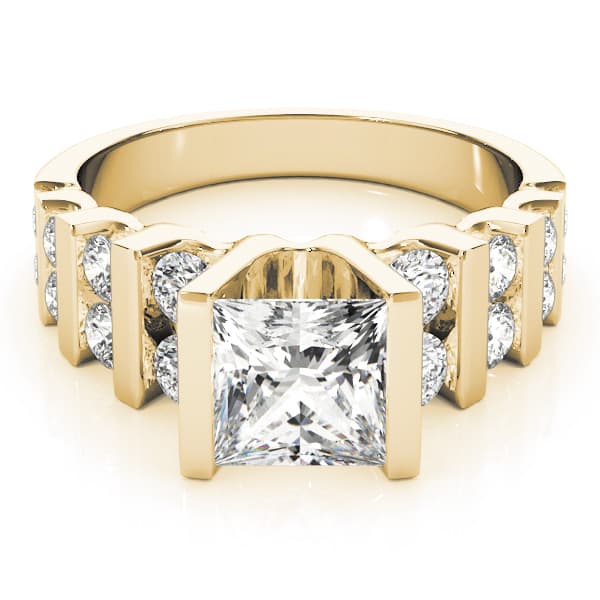 Multi-Row Engagement Ring, style 80415, On hand view in yellow gold