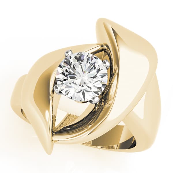 Solitaire Engagement Ring, style 80417, Front view in yellow gold