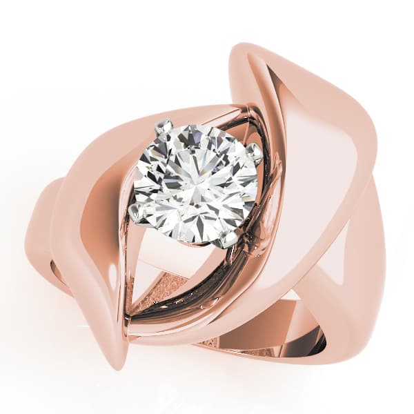 Solitaire Engagement Ring, style 80417, Front view in rose gold