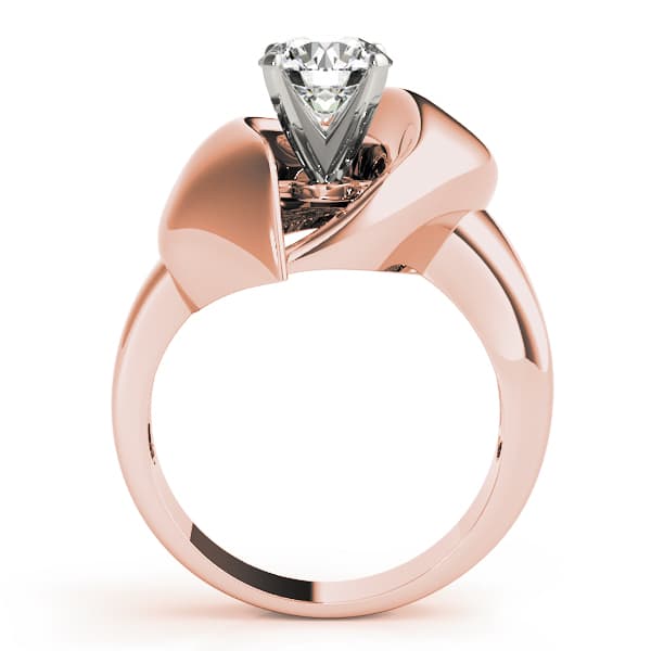 Solitaire Engagement Ring, style 80417, Side view in rose gold