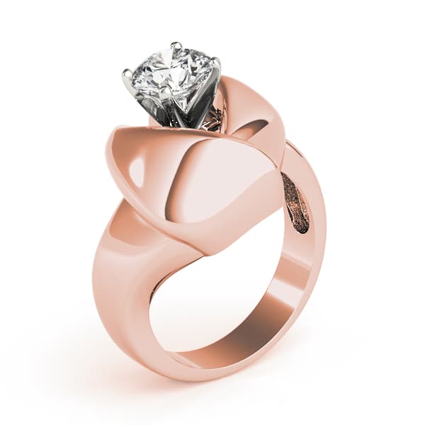 Solitaire Engagement Ring, style 80417, Top view in rose gold
