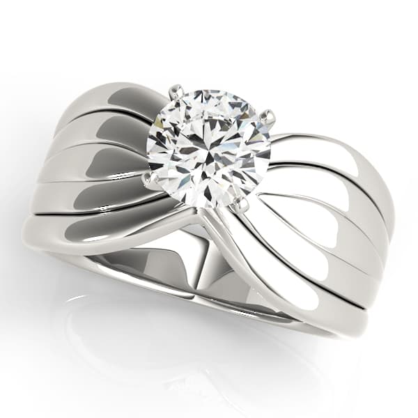 Contemporary Solitaire Engagement Ring — style 80418 in 10k White Gold