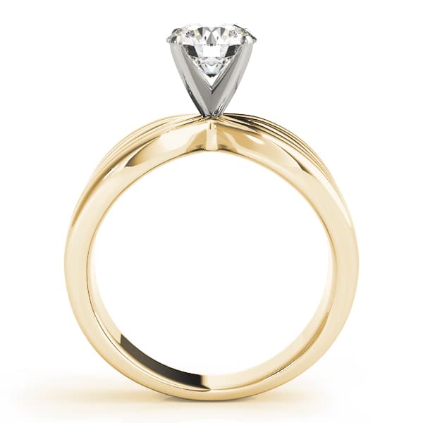 Contemporary Solitaire Engagement Ring, style 80418, Side view in yellow gold