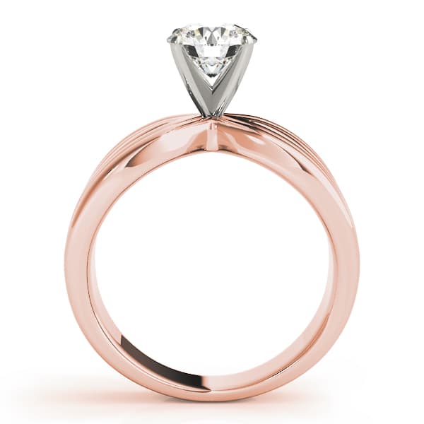 Contemporary Solitaire Engagement Ring, style 80418, Side view in rose gold