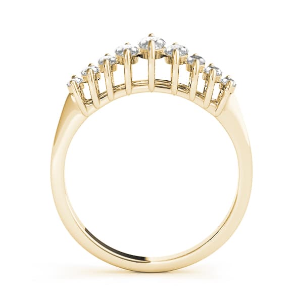 Fancy Shape Marquise Wedding Bands (0.6 ct. tw.), Side view in yellow gold