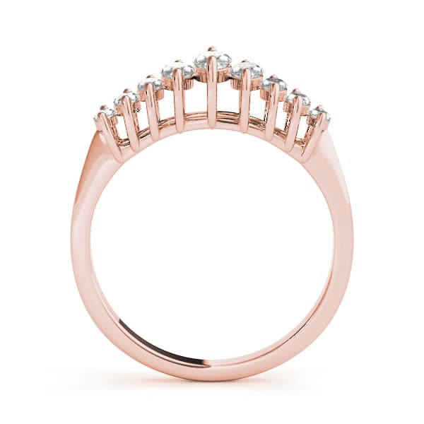 Fancy Shape Marquise Wedding Bands (0.6 ct. tw.), Side view in rose gold