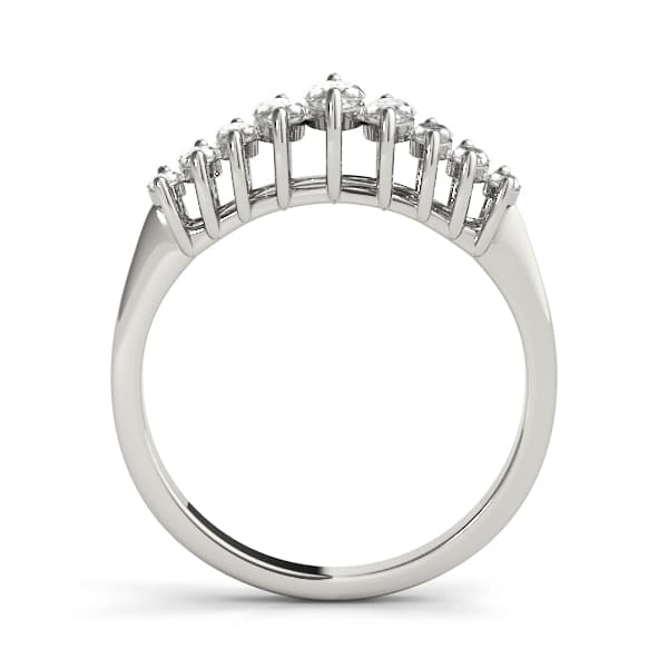 Fancy Shape Marquise Wedding Bands (0.6 ct. tw.), Side view in white gold or platinum