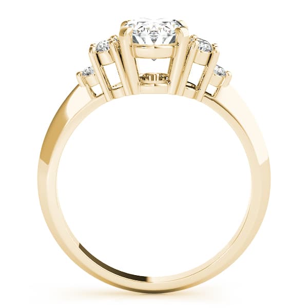 Solitaire Plus Cluster Engagement Ring, style 80450, Side view in yellow gold