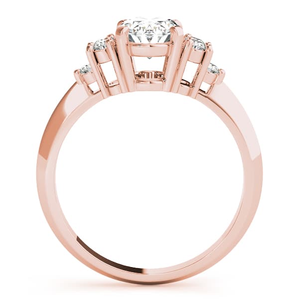 Solitaire Plus Cluster Engagement Ring, style 80450, Side view in rose gold