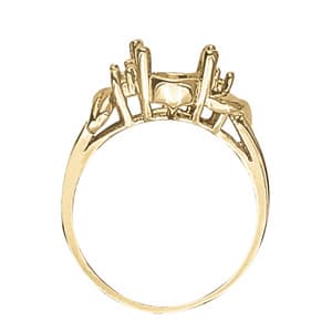 Oval Gemstone Ring (0.08 ct. tw.), Side view in white gold or platinum