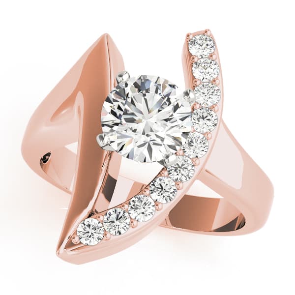 Single Row Prong Set Engagement Ring, style 80487, Front view in rose gold