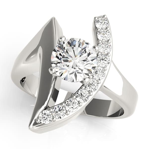 Single Row Prong Set Engagement Ring — style 80487 in 10k White Gold