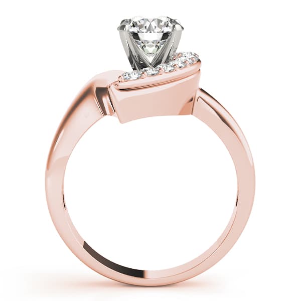 Single Row Prong Set Engagement Ring, style 80487, Side view in rose gold