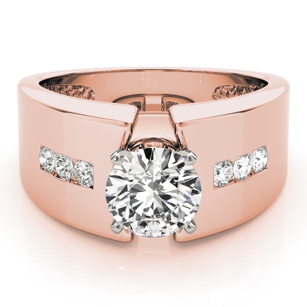 Classic Style Solitaire Engagement Ring, style 80489, On hand view in rose gold