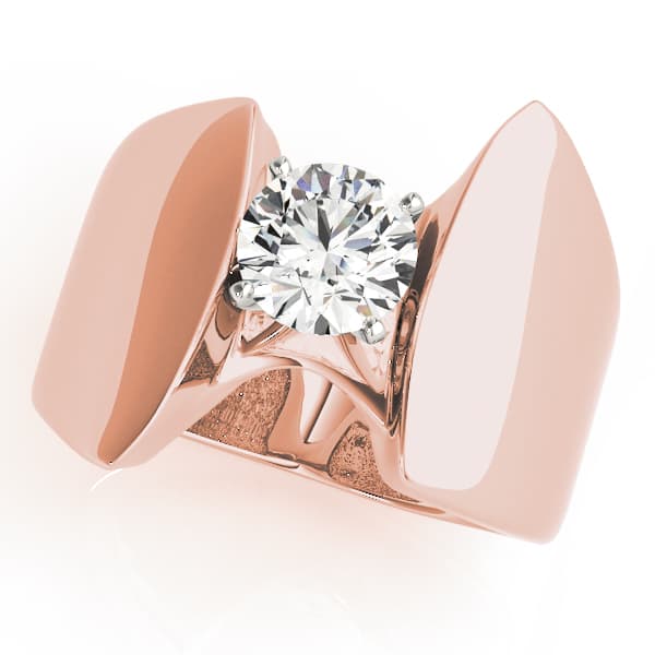 Solitaire Engagement Ring, style 80502, Front view in rose gold