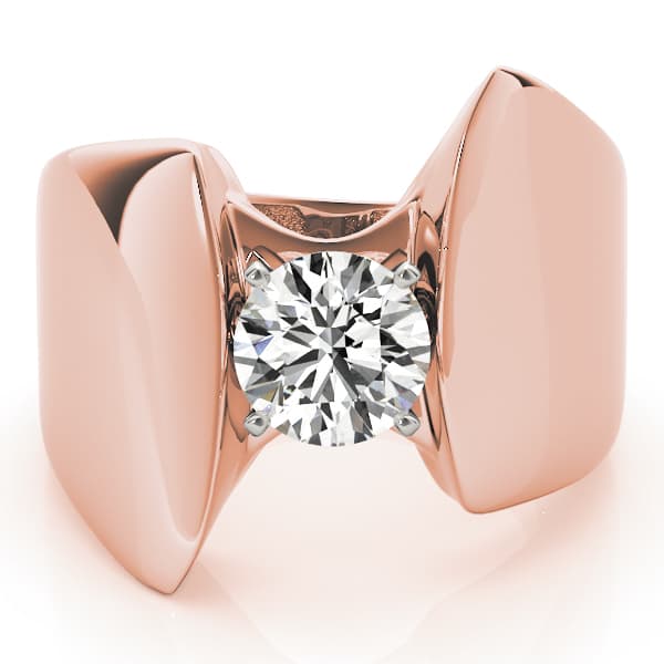 Solitaire Engagement Ring, style 80502, On hand view in rose gold