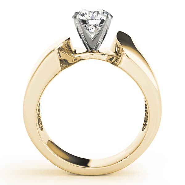 Solitaire Engagement Ring, style 80502, Side view in yellow gold