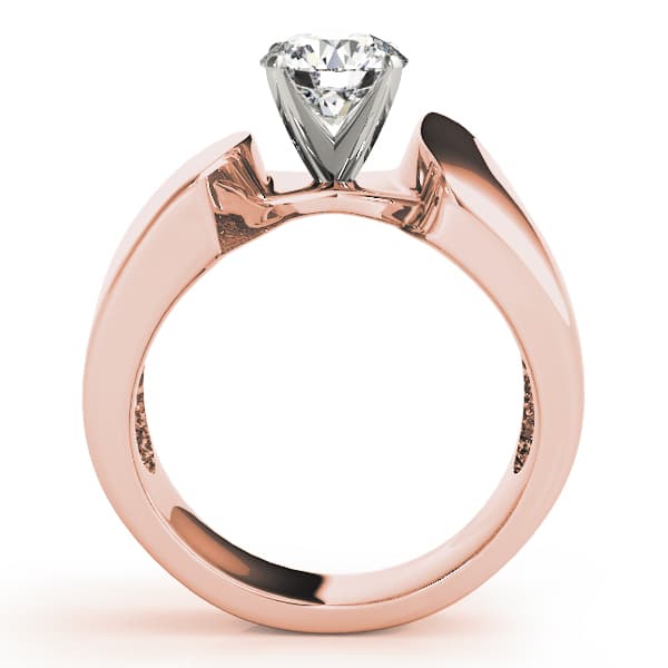 Solitaire Engagement Ring, style 80502, Side view in rose gold