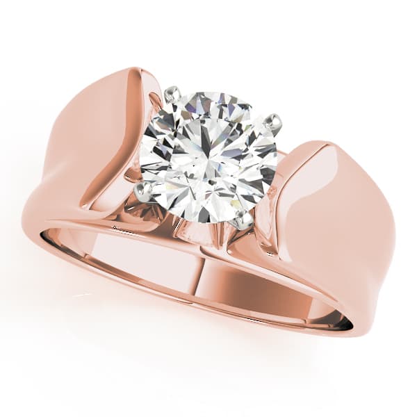 Solitaire Engagement Ring, style 80507, Front view in rose gold