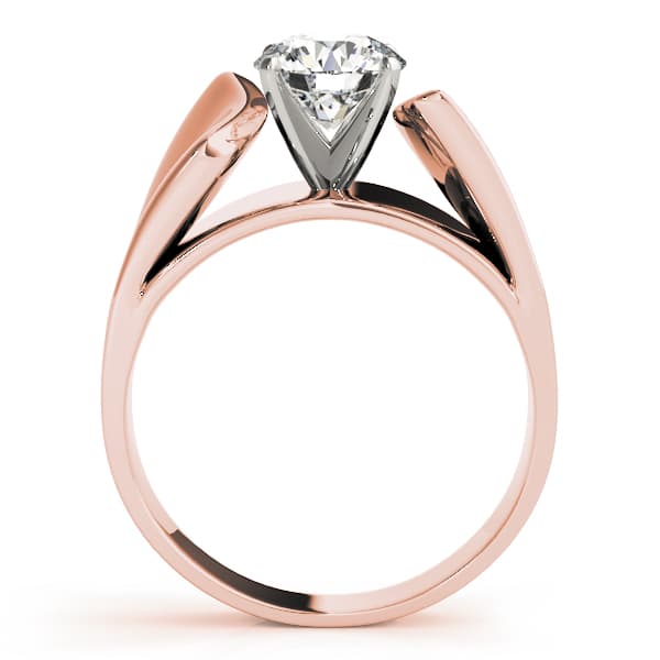 Solitaire Engagement Ring, style 80507, Side view in rose gold