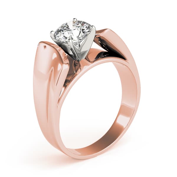 Solitaire Engagement Ring, style 80507, Top view in rose gold
