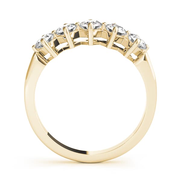 Prong Set Wedding Band (3/4 ct. tw.), Side view in yellow gold