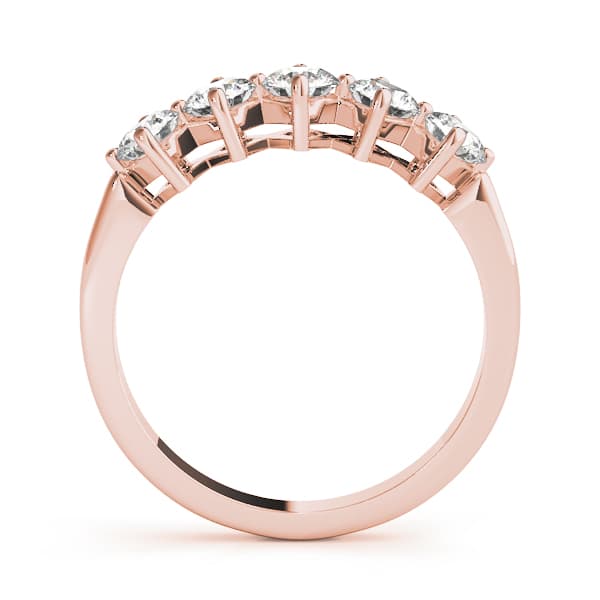 Prong Set Wedding Band (3/4 ct. tw.), Side view in rose gold
