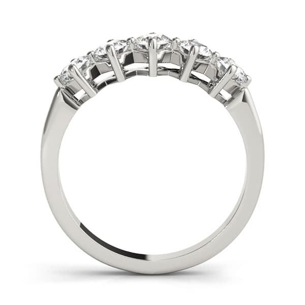 Prong Set Wedding Band (3/4 ct. tw.), Side view in white gold or platinum