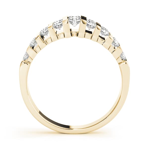 Double Row Bar Set Wedding Band (0.72 ct. tw.), Side view in yellow gold