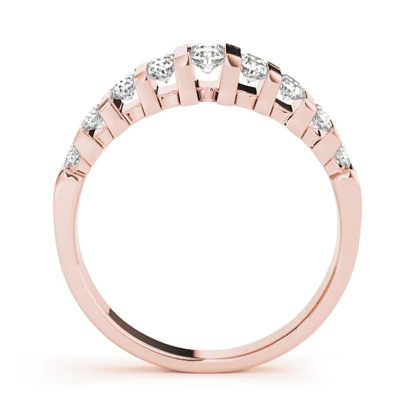 Double Row Bar Set Wedding Band (0.72 ct. tw.), Side view in rose gold