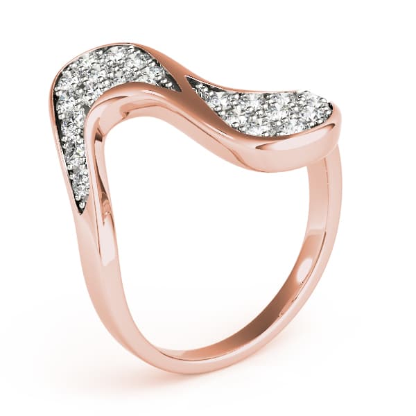 Pavé Set Curved Fashion Ring (1/4 ct. tw.), Angle view in rose gold