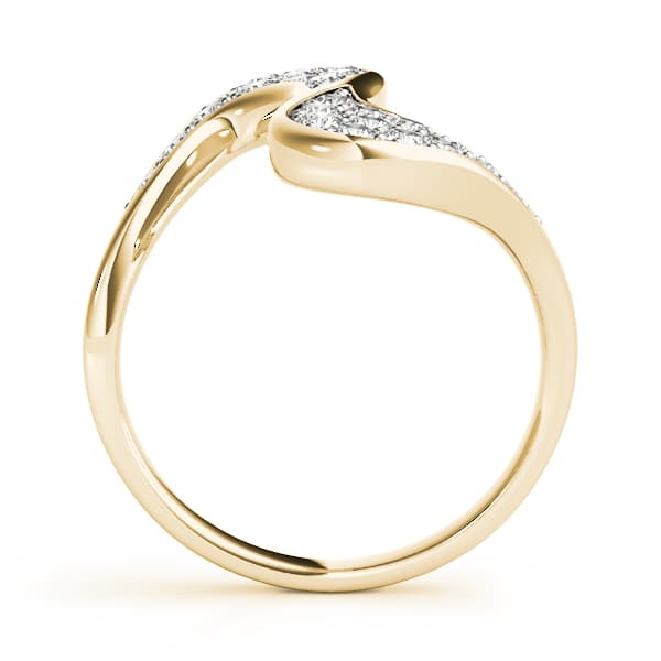 Pavé Set Curved Fashion Ring (1/4 ct. tw.), Side view in yellow gold