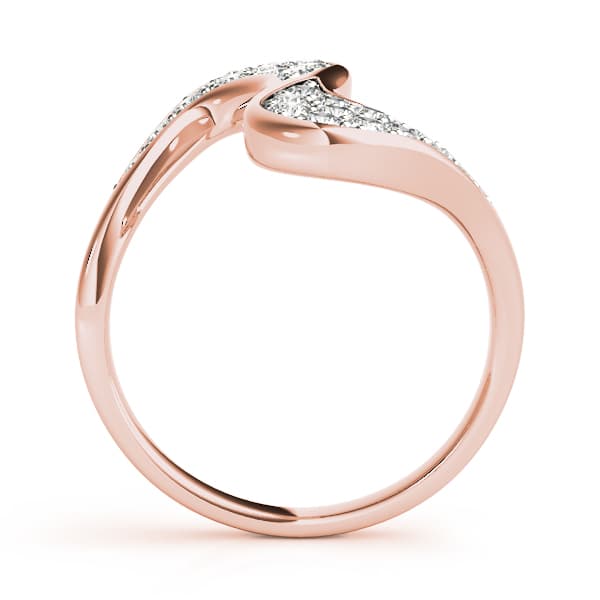 Pavé Set Curved Fashion Ring (1/4 ct. tw.), Side view in rose gold