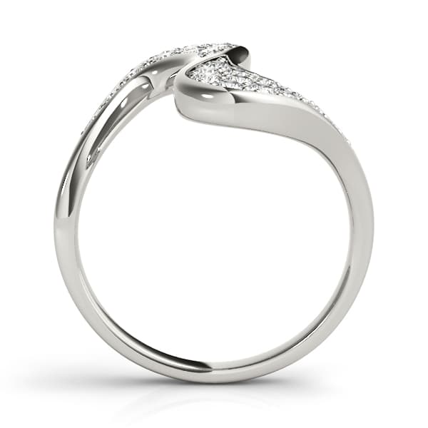 Pavé Set Curved Fashion Ring (1/4 ct. tw.), Side view in white gold or platinum