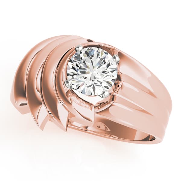 Swirl Solitaire Wide Engagement Ring, style 80540, Front view in rose gold