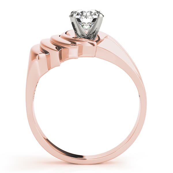 Swirl Solitaire Wide Engagement Ring, style 80540, Side view in rose gold
