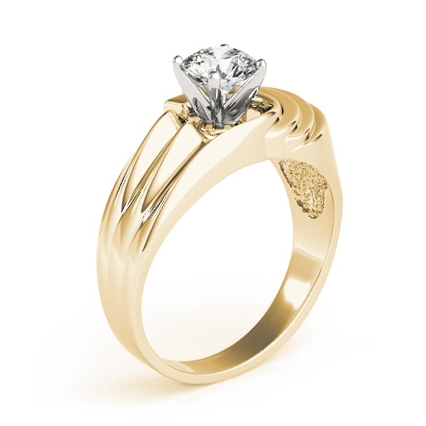 Swirl Solitaire Wide Engagement Ring, style 80540, Top view in yellow gold
