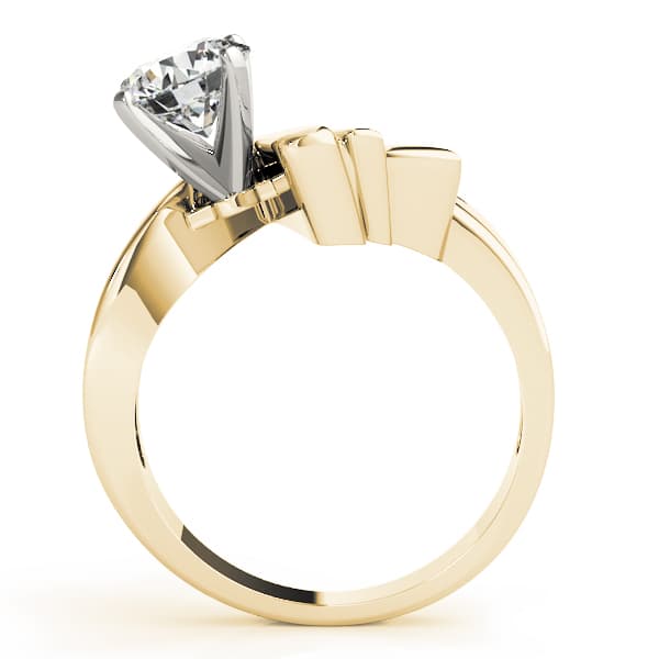Contemporary Swirl Solitaire Engagement Ring, style 80552, Side view in yellow gold