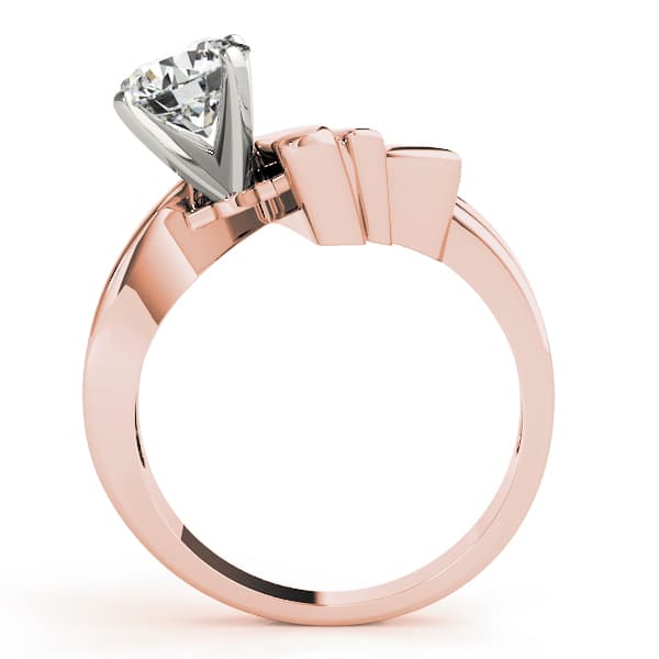 Contemporary Swirl Solitaire Engagement Ring, style 80552, Side view in rose gold