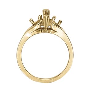 Marquise Gemstone Ring (1/8 ct. tw.), Side view in white gold or platinum