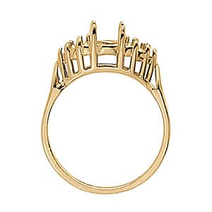 Oval Gemstone Ring (0.3 ct. tw.), Side view in white gold or platinum