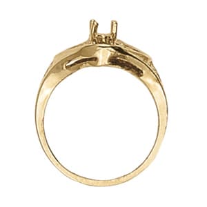 Marquise Gemstone Ring, Side view in white gold or platinum