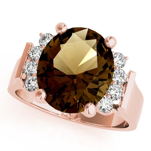 Solitaire Plus Oval Color Ring (0.4 ct. tw.), Front view in rose gold