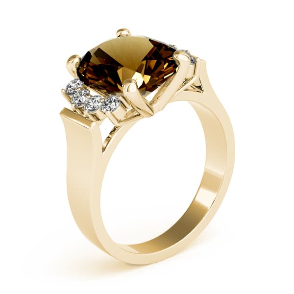 Solitaire Plus Oval Color Ring (0.4 ct. tw.), Angle view in yellow gold
