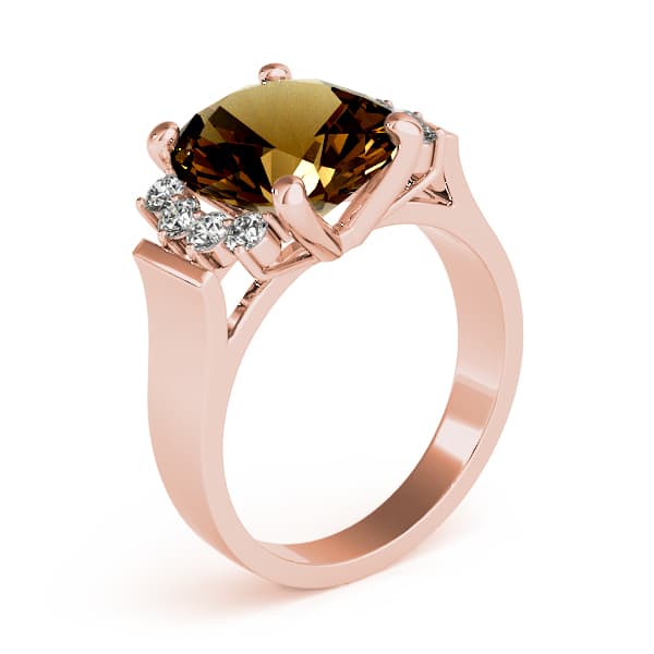Solitaire Plus Oval Color Ring (0.4 ct. tw.), Angle view in rose gold
