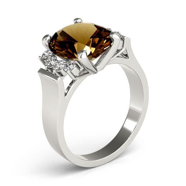 Solitaire Plus Oval Color Ring (0.4 ct. tw.), Angle view in white gold or platinum