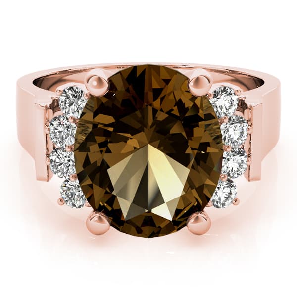 Solitaire Plus Oval Color Ring (0.4 ct. tw.), On hand view in rose gold