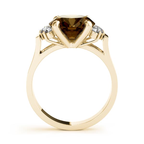 Solitaire Plus Oval Color Ring (0.4 ct. tw.), Side view in yellow gold