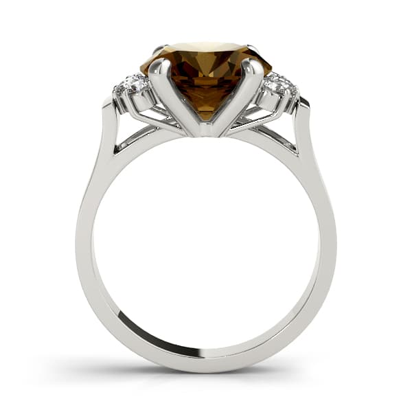 Solitaire Plus Oval Color Ring (0.4 ct. tw.), Side view in white gold or platinum